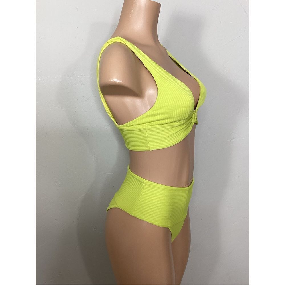 New L*SPACE apple green high waisted bikini set. Retails $209. Small - Picture 3 of 11